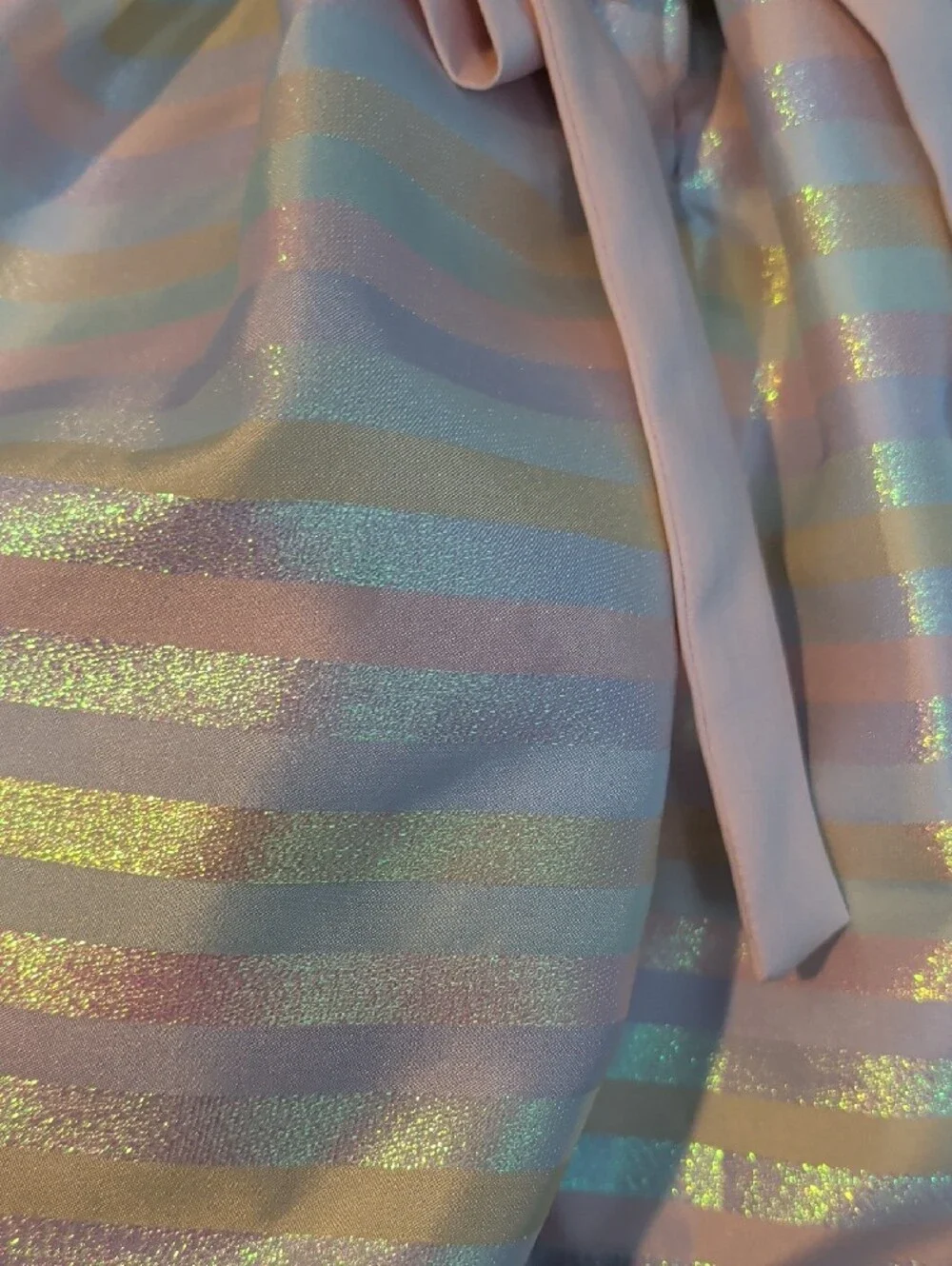Girls' Size 14 Iridescent Pastel Stripe Party Dress with Bow By Bonnie Jean